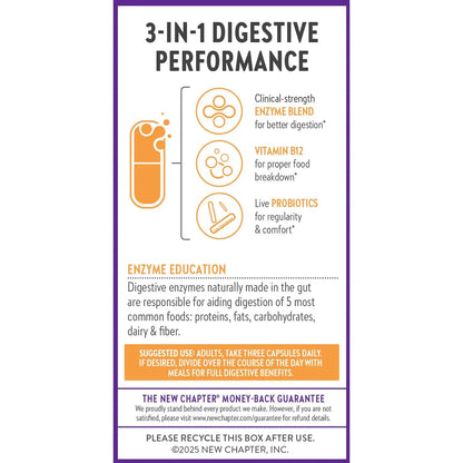 New Chapter All-Flora Enzyme Complex with Probiotics Relieves Bloating & Gas - Clinical-Strength Digestive Enzymes + Ultra-Concentrated Probiotics + Fermented Vitamin B12, 90 Vegan Capsules New ChapterBuy Supplements Australia