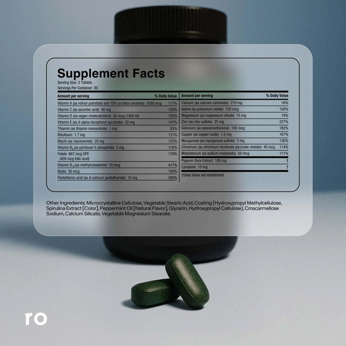 Ro Daily Multivitamin for Men | Supports Physical Activity, Brain + Heart Health, and Immune System with 23 Key Nutrients Including Calcium RoBuy Supplements Australia
