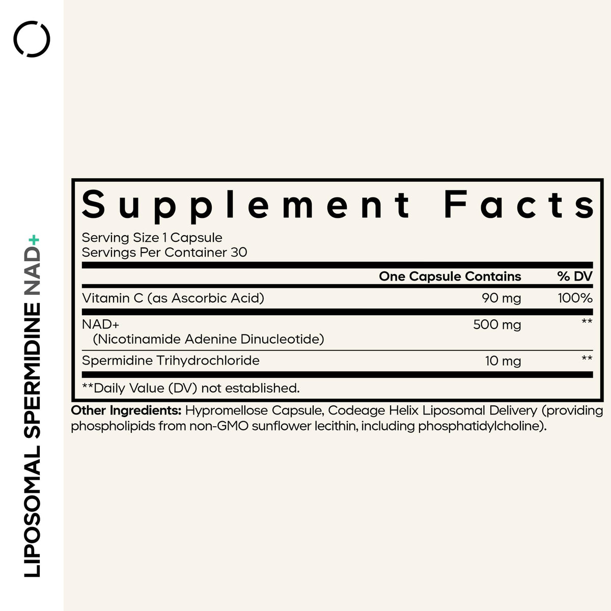 Codeage Liposomal Spermidine NAD+ Spermidine Supplement - 500 Mg NAD+ Vitamin C - Liposomal Delivery - Nicotinamide Adenine Dinucleotide Pills - 1 Capsule Per Serving - Vegan, Non-GMO - 30 Capsules CodeageBuy Supplements Australia