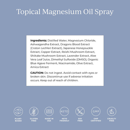 CYMBIOTIKA Topical Magnesium Oil Spray for Body, USA Made, Supplement for Leg Cramps, Muscle, Joint Health & Sleep Support, Includes Magnesium Chloride, Lavender Extract, Aloe Vera - Skin Applicator CYMBIOTIKABuy Supplements Australia
