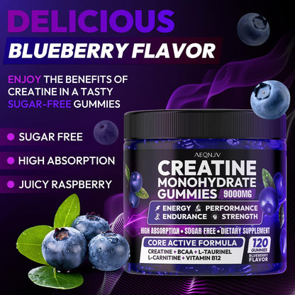 AEQNJV Creatine Gummies Monohydrate Complex for Men & Women, 9000MG Creatine Pre-Workout Supplement Enhance Muscle Strength Recovery Cognitive Health & Memory, 120 Gummies Sugar Free Vegan Non-GMO AEQNJVBuy Supplements Australia