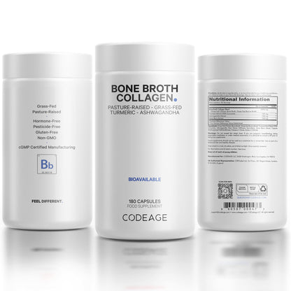 Codeage Bone Broth Collagen Capsules Grass Fed - Pasture Raised Chicken Bone Broth Collagen CodeageBuy Supplements Australia