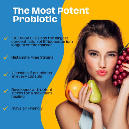 The Gut Institute Bifido Maximus Ultra High Potency Probiotics for Women and Men - Bifidobacterium longum 100 Billion CFUs - 28 ct - 7 Strains - No Histamines - No Refrigeration Needed - Made in USA The Gut Institute buy supplements Au