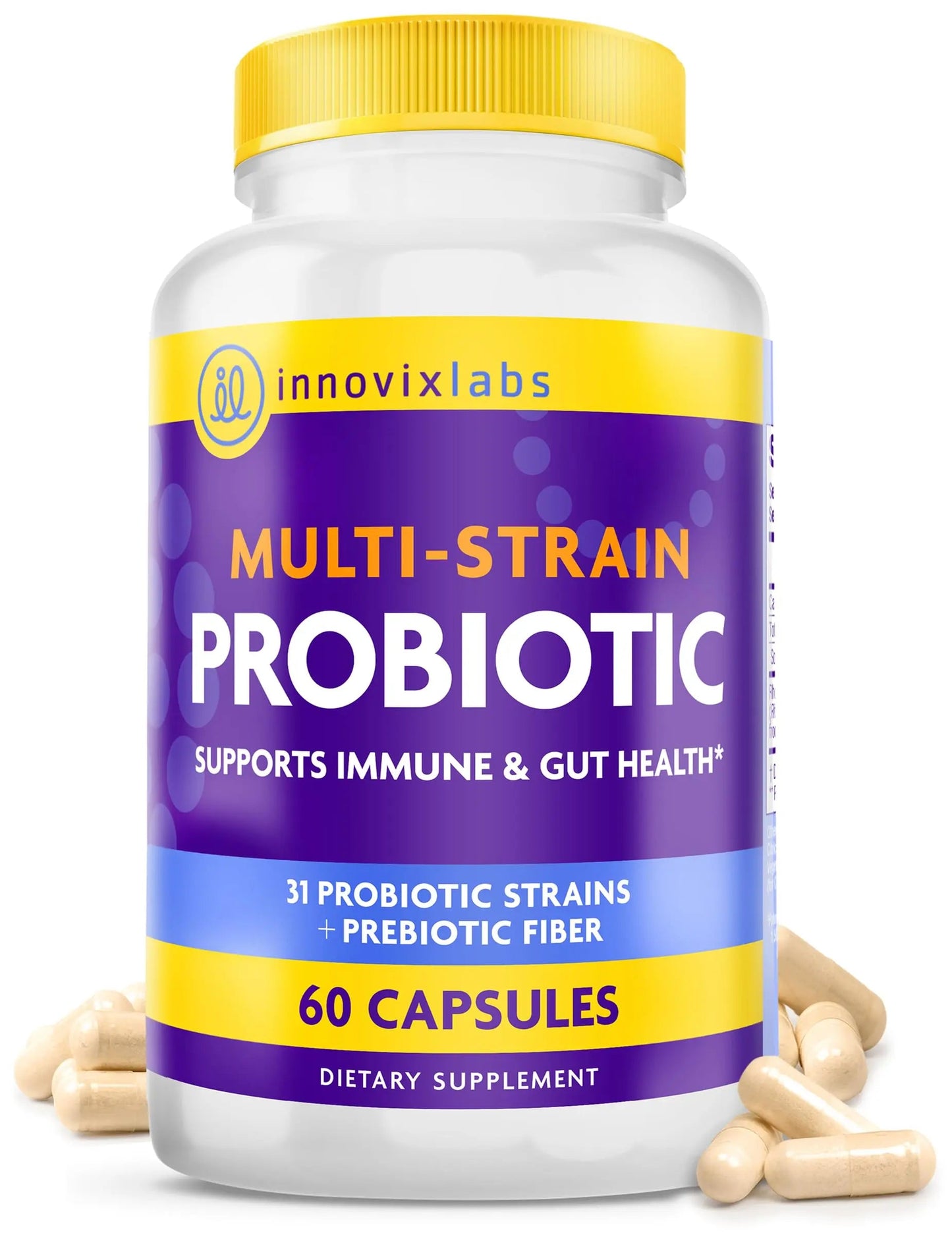 InnovixLabs Multi Strain Probiotics for Women & Men - Probiotic Supplement - 50 Billion CFU - Gut Health, Immune Support, Digestion, Lactobacillus Acidophilus, Prebiotics and Probiotics, 60 Capsules InnovixLabsBuy Supplements Australia