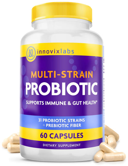 InnovixLabs Multi Strain Probiotics for Women & Men - Probiotic Supplement - 50 Billion CFU - Gut Health, Immune Support, Digestion, Lactobacillus Acidophilus, Prebiotics and Probiotics, 60 Capsules InnovixLabsBuy Supplements Australia