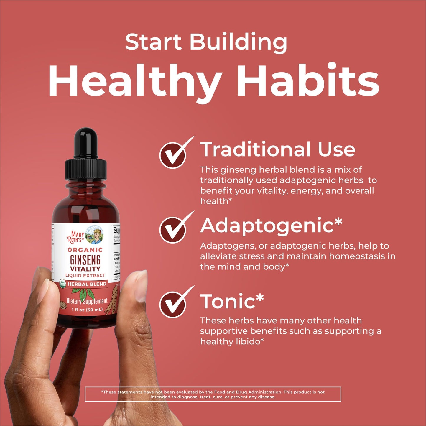 MaryRuth Organics Herbal Supplement for Brain Function | Boost Energy | Memory | Vitality USDA | Ginseng with Ashwagandha | Eleuthero and Maca Root Extract | 1 Fl Oz MARYRUTH'SBuy Supplements Australia