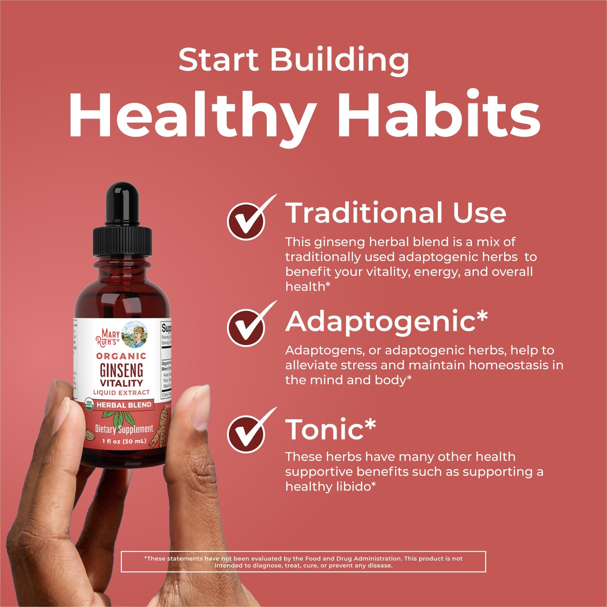 MaryRuth Organics Herbal Supplement for Brain Function | Boost Energy | Memory | Vitality USDA | Ginseng with Ashwagandha | Eleuthero and Maca Root Extract | 1 Fl Oz MARYRUTH'SBuy Supplements Australia