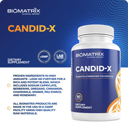 BioMatrix Candid-X Gut Cleanse with Berberine, Oregano, Sodium Caprylate, Chamomile, Ginger BioMatrixBuy Supplements Australia