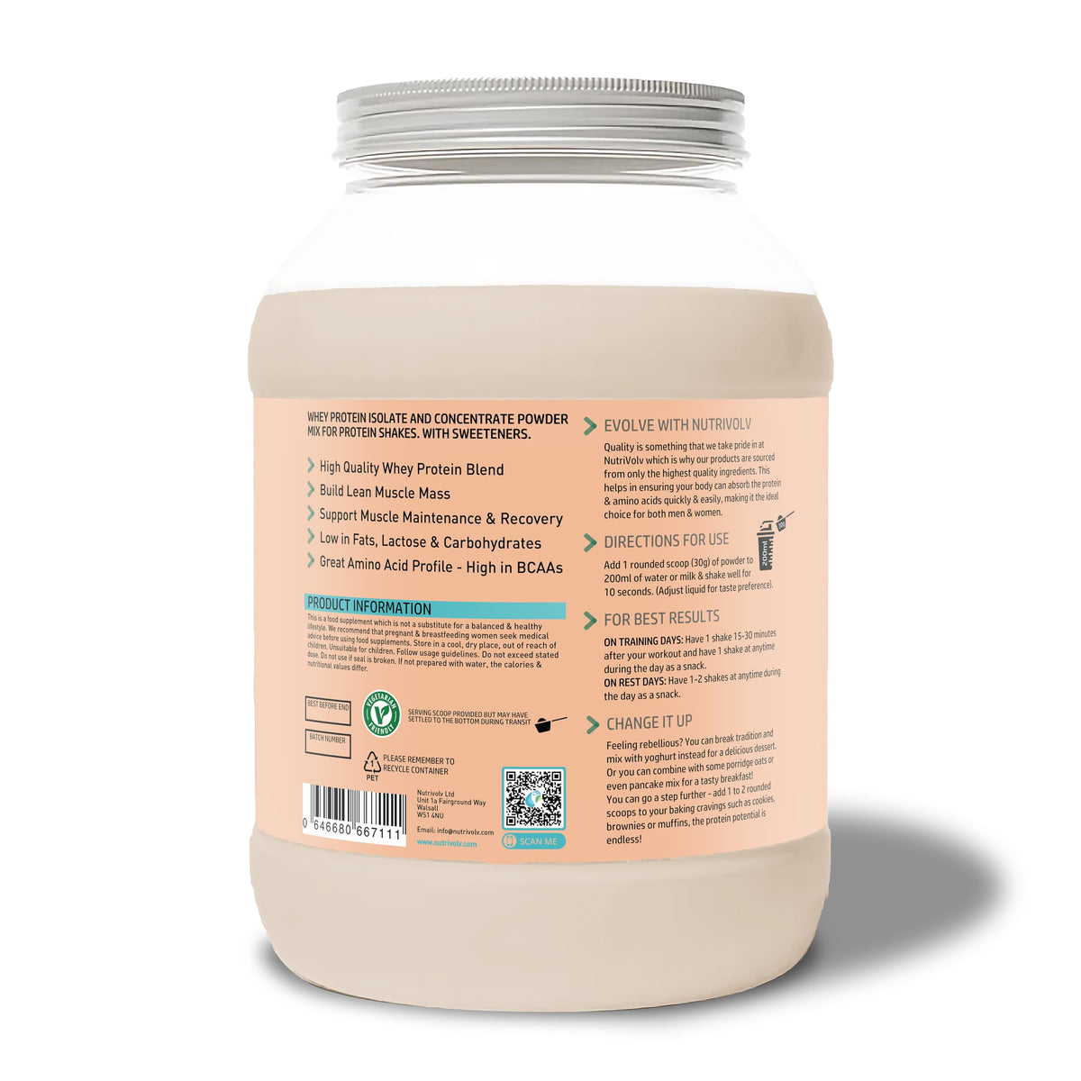 NutriVolv Whey Protein Isolate & Concentrate Powder | Milk Chocolate Flavour 900g NutriVolvBuy Supplements Australia