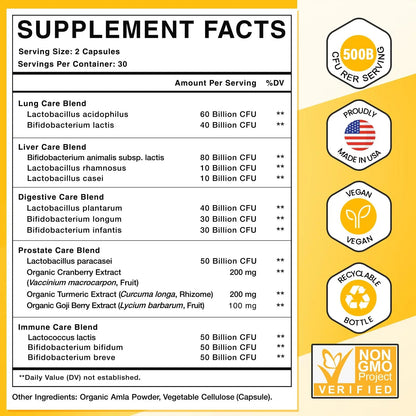 Probiotics for Men, 500 Billion CFUs & 12 Strains Mens Probiotic with Turmeric Cranberry, Goji, Gut Health for Men, for Digestive Health, Gut, Bloating & Gas, Immune, Energy Support, 120-Day Supply RSETU buy supplements Au