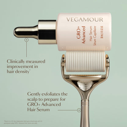 VEGAMOUR GRO+ Advanced Dermaroller | 1,200 Microneedle 0.25mm Scalp Tool | Gently Exfoliates the Scalp | Wide Head for Maximum Coverage VEGAMOURBuy Supplements Australia