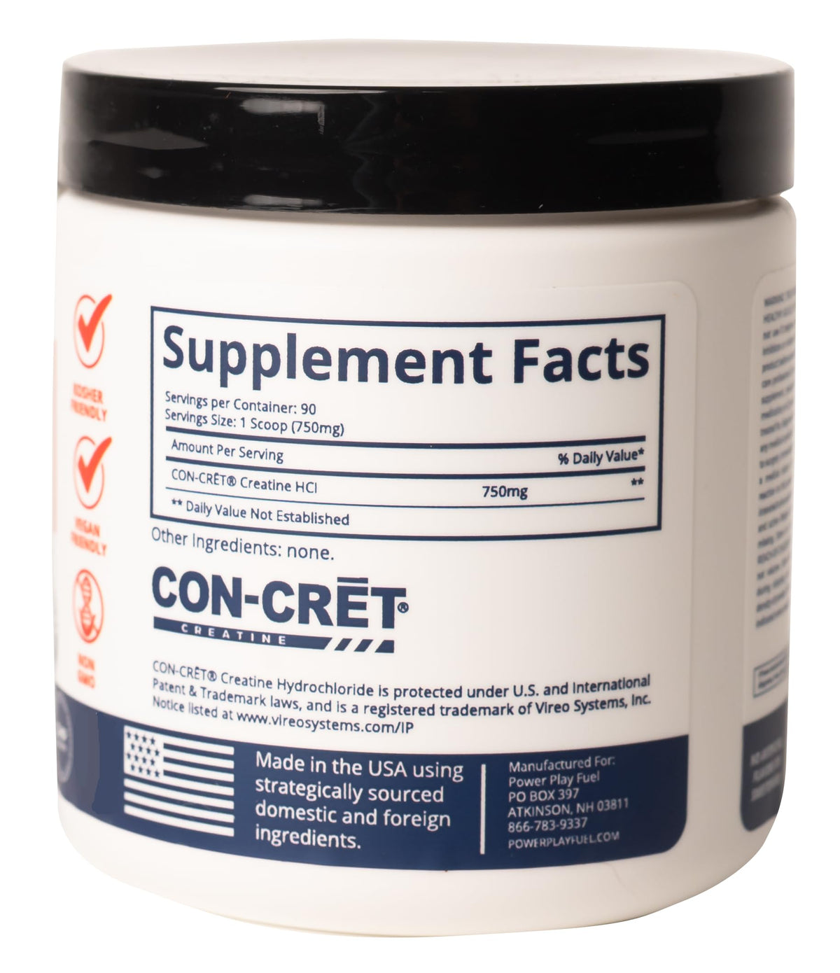 CREATINE HCl Powder for Men and Women, Muscle Strength, Brain Performance, Heart Health & Immune Support - Raw Tart Taste, 90 Servings POWER PLAY FUELBuy Supplements Australia
