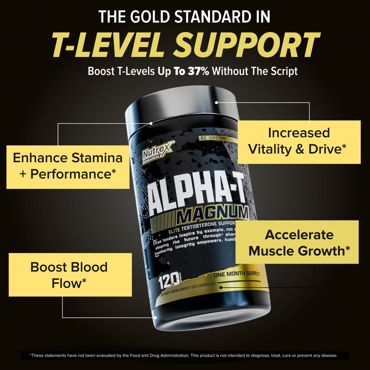 Nutrex Research Alpha-T Magnum Testosterone Support for Men | Anabolic Supplement with Tongkat Ali, Fadogia Agrestis, Shilajit and Ashwagandha | Muscle Builder for Strength, Growth & Hormone Balance Nutrex ResearchBuy Supplements Australia