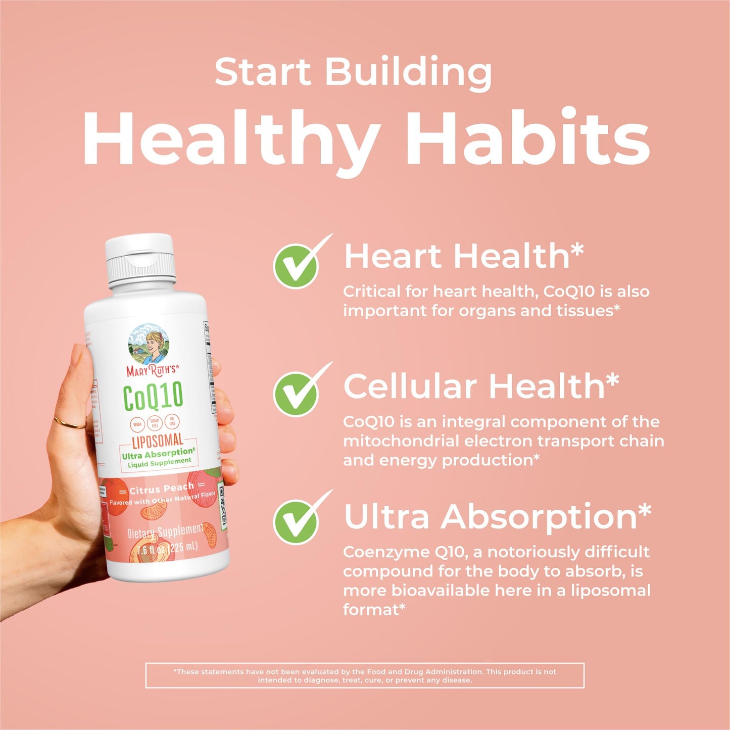 MaryRuth Organics Liquid Vitamin | Coenzyme Q10 Heart Health for Mitochondrial Support and Immune System | Vegan Non-GMO | 7.6 Fl Oz | 45 Servings MARYRUTH'SBuy Supplements Australia