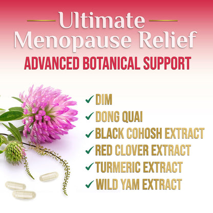 Menopause Supplement for Women - Natural Menopause Relief Support for Mild Hot Flashes & Night Sweats - Best Probiotics for Women, Dong Quai, Black Cohosh, Ashwagandha - Bottled in USA - 60 Capsules Nature's NutritionBuy Supplements Australia