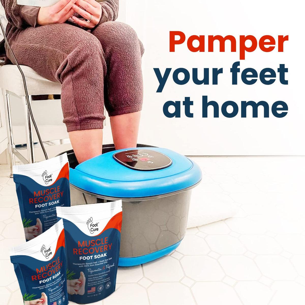 Muscle Relief Foot Soak with Epsom Salts - All Natural Salts for Post Workout Recovery FOOT CUREBuy Supplements Australia