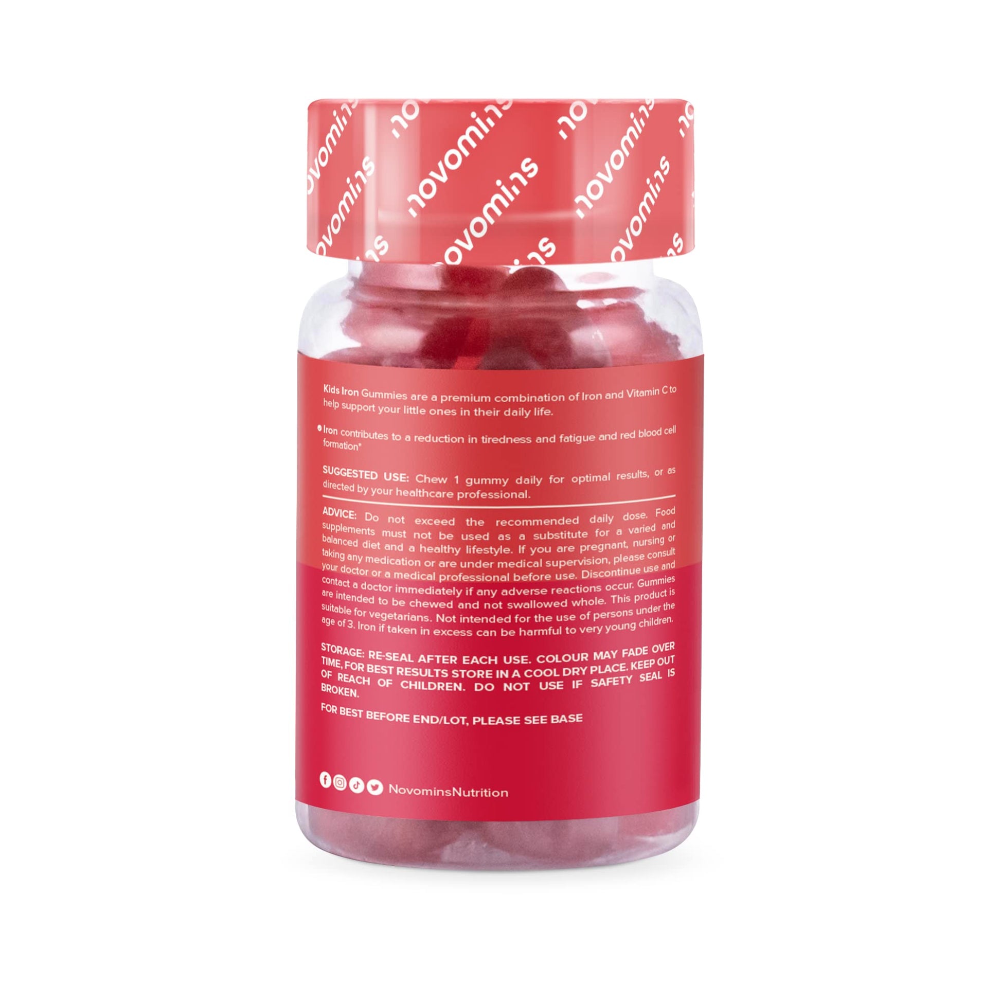 Kids Iron Gummies – Iron Supplement for Kids – Energy & Immune System – Vegan novominsBuy Supplements Australia