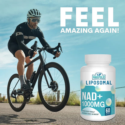 Maripolio Liposomal NAD+ 1000 mg Supplement | High Bioavailability Liposomal Delivery | Cellular Energy & Wellness Support | Pure NAD+ Dietary Supplement for Men,Women, 60 Softgels MaripolioBuy Supplements Australia
