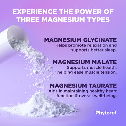 Highly Potent Magnesium Complex Capsules - Triple Magnesium Blend with Taurate Glycinate and Malate - 400mg Supplement Supports Relaxation & Overall Wellness Non-GMO Vegan - 90 Count PhytoralBuy Supplements Australia