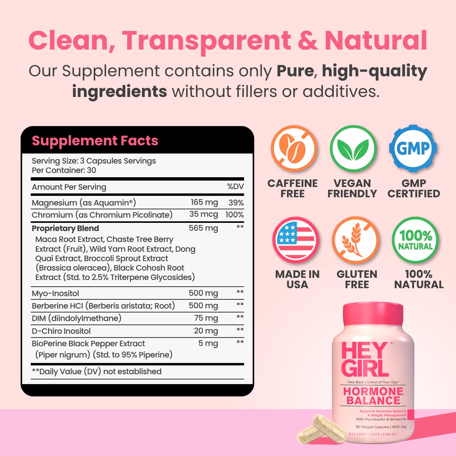Hey Girl Hormone Balance for Women – 13-in-1 Menopause, PMS & Cycle Support – Mood & Hot Flash Support – w Myo-Inositol, Berberine, Maca Root, Black Cohosh, DIM, Dong Quai HEY GIRL NUTRITIONBuy Supplements Australia