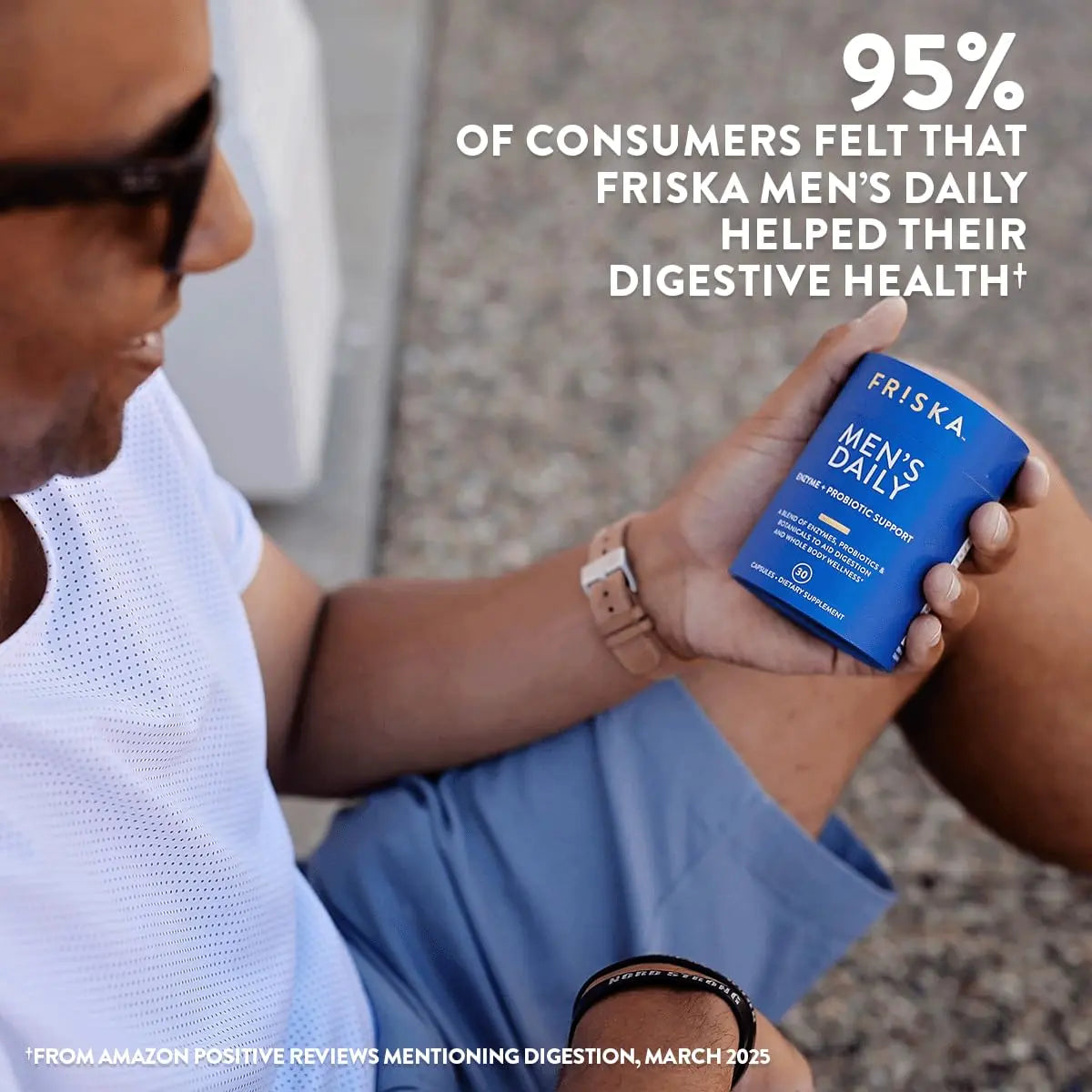 Friska Daily Digestive Enzymes with Probiotics for Men - Helps Break Down Protein, Fat & Carbs, Reduces Bloating & Gas, with Vitamins B6 & B12, 30 Capsules FR!SKABuy Supplements Australia