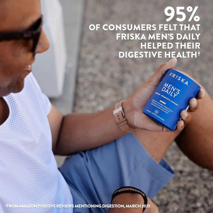 Friska Daily Digestive Enzymes with Probiotics for Men - Helps Break Down Protein, Fat & Carbs, Reduces Bloating & Gas, with Vitamins B6 & B12, 30 Capsules FR!SKABuy Supplements Australia