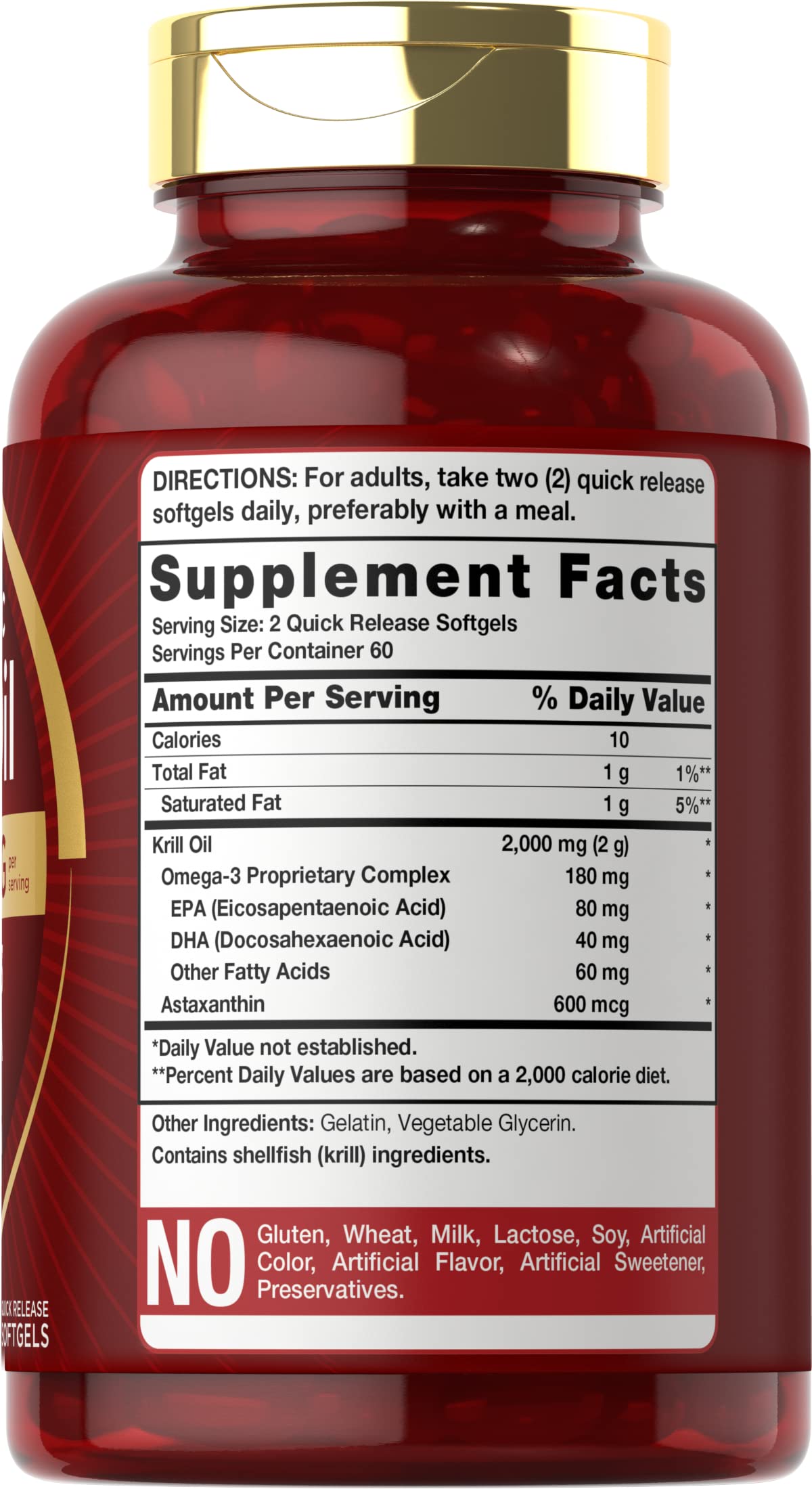 Carlyle Antarctic Krill Oil 2000 mg 120 Softgels | Omega-3 EPA, DHA, with Astaxanthin CarlyleBuy Supplements Australia