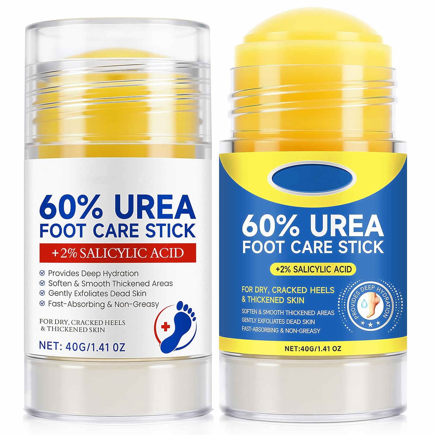 Loobexery 2 Pcs 60% Urea with 2% Salicylic Acid Foot Care Stick, Urea Foot Cream for Cracked Feet, Repairs Dry Rough Heels Fast, Foot Lotion Moisturizer for Dead Skin, Hydrating Heel Balm Loobexery buy supplements Au