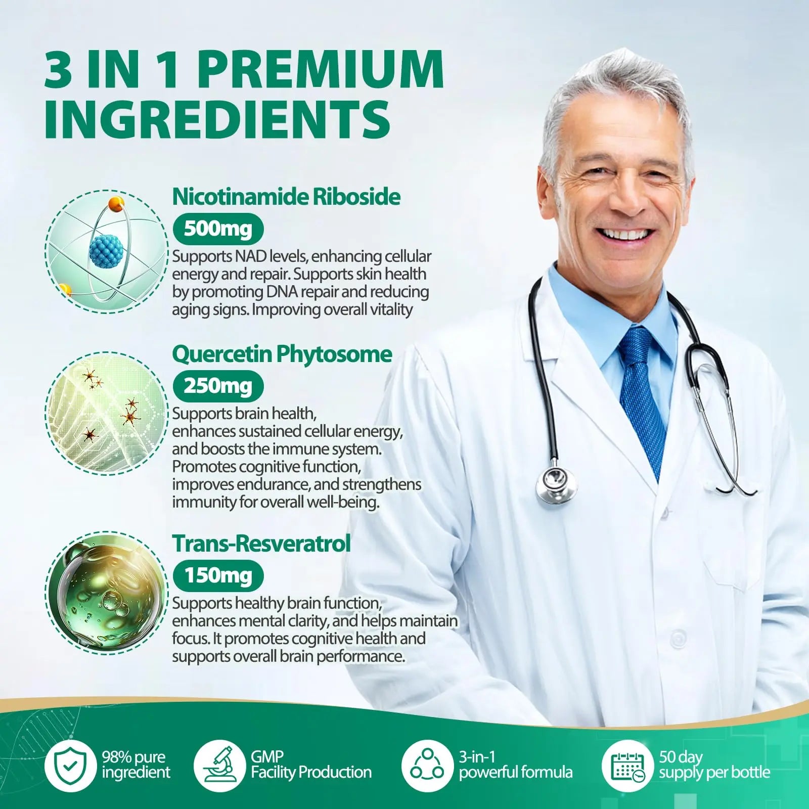 BURMINY NAD Supplement, NAD Nicotinamide Riboside Resveratrol 900mg, Liposomal NAD Supplements for Women & Man, High Purity NMNH Supplement Alternative for Anti-Aging, Energy, Focus - 2Pcs BURMINYBuy Supplements Australia