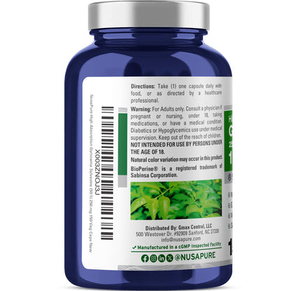NusaPure Gymnema Sylvestre 50:1 Extract, 250 mg Equivalent to 12,500mg Per Vegan Caps - 150 Count (Non-GMO, Vegan, Bioperine) NusaPureBuy Supplements Australia