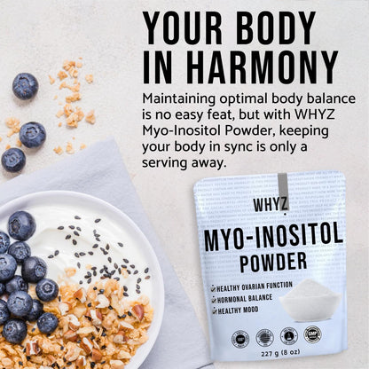 Myo-Inositol Powder 8oz, Natural Myo Inositol Supplement for Ovarian Support WHYZBuy Supplements Australia