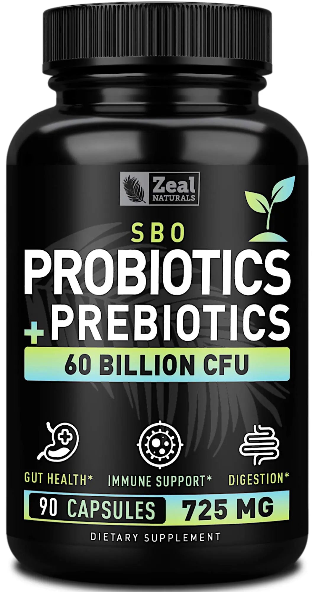Probiotics and Prebiotics + SBO Probiotics (60 Billion CFU | 90 Capsules) Acidophilus Probiotic w. Saccharomyces Boulardii, Bifidobacterium + Spore Probiotic & Organic Sprouted Prebiotic Fiber Blend Zeal NaturalsBuy Supplements Australia