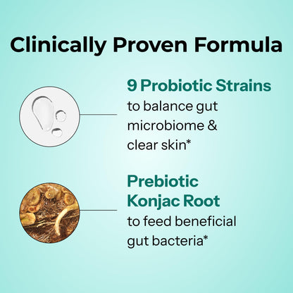 HUM Skin Squad Probiotics for Women and Men, Skin Care Supplement for Clear Complexion & Gut Health Support, Microbiome Prebiotic & Probiotic Supplement for Breakouts, Digestive Health, 60 Capsules HUMBuy Supplements Australia