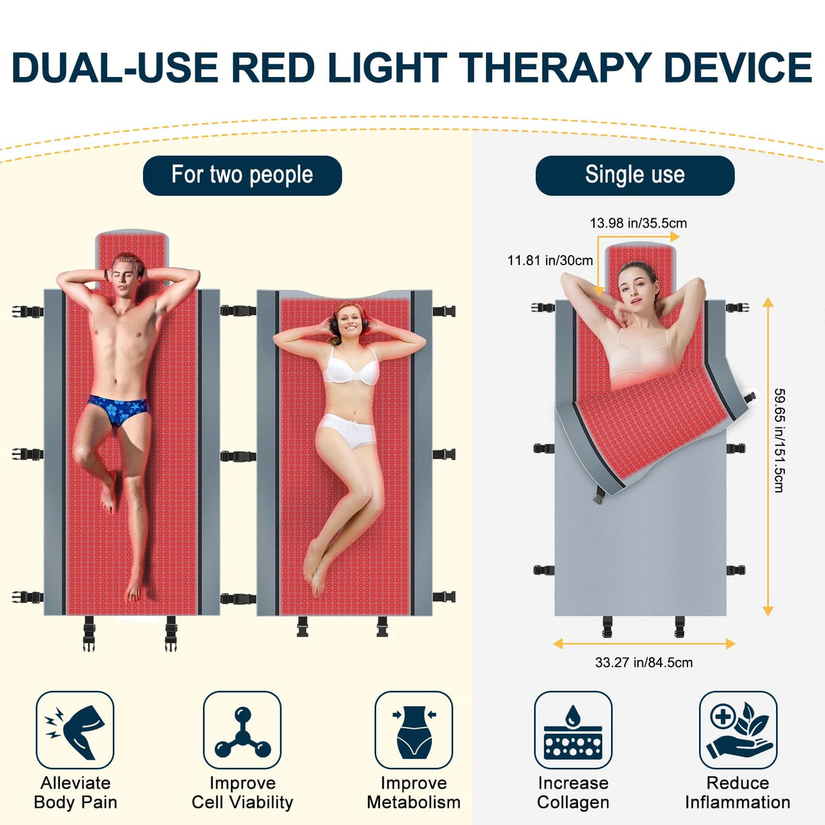 Red Light Therapy for Body - Full Body Red Light Therapy Mat, 71.0x33.33in, 2570Pcs KaoudtBuy Supplements Australia
