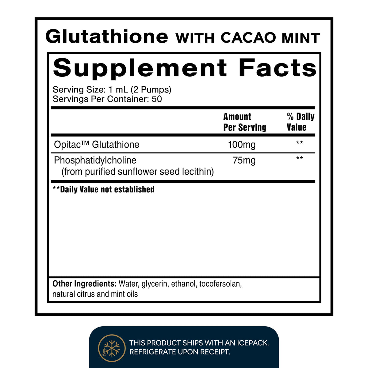 Quicksilver Scientific Liposomal Glutathione - Superior Absorption Oral Glutathione Supplement for Detox & Immune Support - Cacao Mint (1.7 fl oz) Quicksilver ScientificBuy Supplements Australia