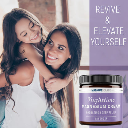 Magnum Solace Magnesium Lotion – Nighttime Magnesium Cream – Apply to Legs, Arms or Chest - Topical Magnesium Chloride – USA Made and Safe for Kids (Lavender) Magnum SolaceBuy Supplements Australia