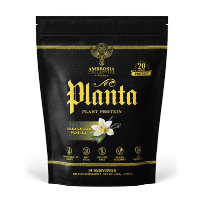 Ambrosia Plant Based Protein Powder 20g | Clean Vegan Pea Protein Powder | Gluten & Dairy Free, Keto Friendly, No Added Sugar | 14 Servings | Vanilla Ambrosia buy supplements Au