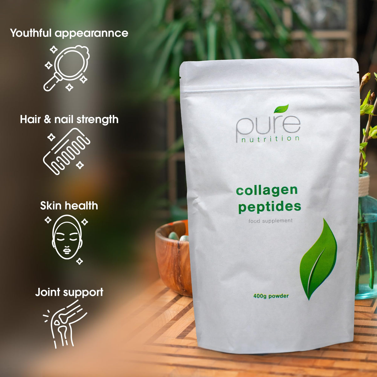 Pure Collagen Powder, Bovine Collagen Peptides Powder by Pure 400g PureBuy Supplements Australia