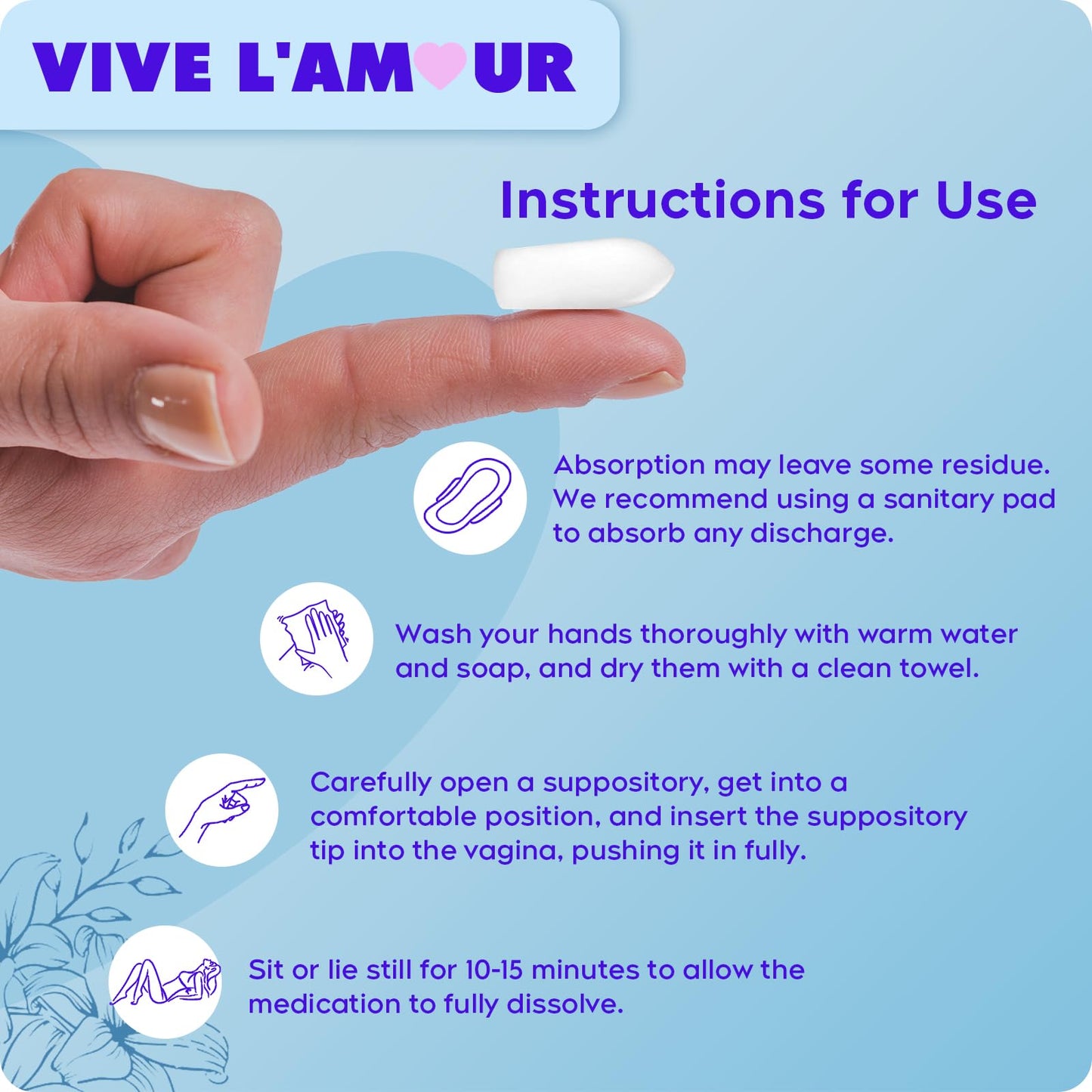 Vive L'Amour 15mg Hyaluronic Acid Vaginal Suppositories (2-Pack, 24 Count), Vaginal Moisturizer, Continuous Hydration, Relieves Vaginal Dryness, Restores Natural Softness & Elasticity, Vaginal Health Vive L'AmourBuy Supplements Australia