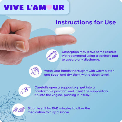 Vive L'Amour 15mg Hyaluronic Acid Vaginal Suppositories (2-Pack, 24 Count), Vaginal Moisturizer, Continuous Hydration, Relieves Vaginal Dryness, Restores Natural Softness & Elasticity, Vaginal Health Vive L'AmourBuy Supplements Australia