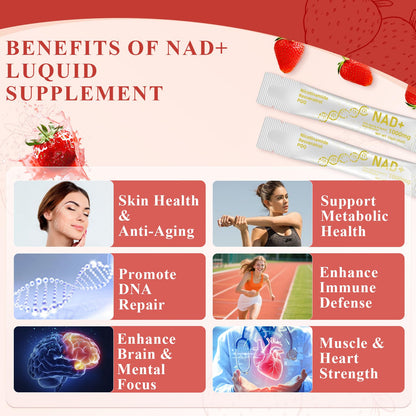Healliance NAD+ Liquid Supplement 1000mg - Features Nicotinamide Riboside Resveratrol with PQQ for Targeted Healthy Aging and Cellular Energy Support, 30 Packets for Women and Men HeallianceBuy Supplements Australia