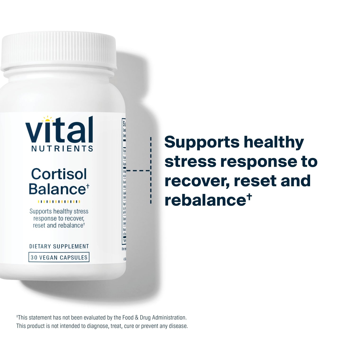 Vital Nutrients Cortisol Balance - Vegan Stress Relief Supplement - Cortisol Manager Supports Energy & Stress Levels - Ashwagandha & Magnesium for Relaxation - Gluten, Dairy, Soy Free - 30 Capsules Vital NutrientsBuy Supplements Australia