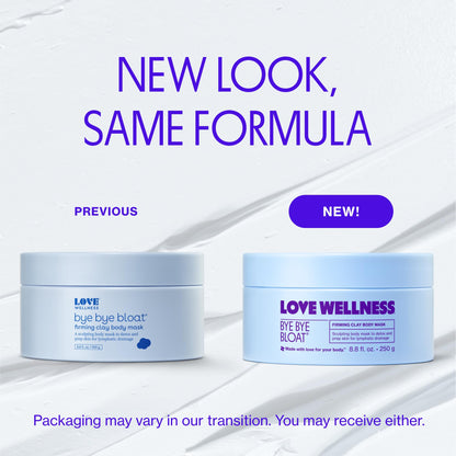 Love Wellness Bye Bye Bloat Firming Clay Body Mask | Lymphatic Drainage Body Mask for Women | Support Bloating Relief, Skin Hydration & Boost Circulation | Caffeine, Grapefruit & Peppermint Oil | 250g Love WellnessBuy Supplements Australia