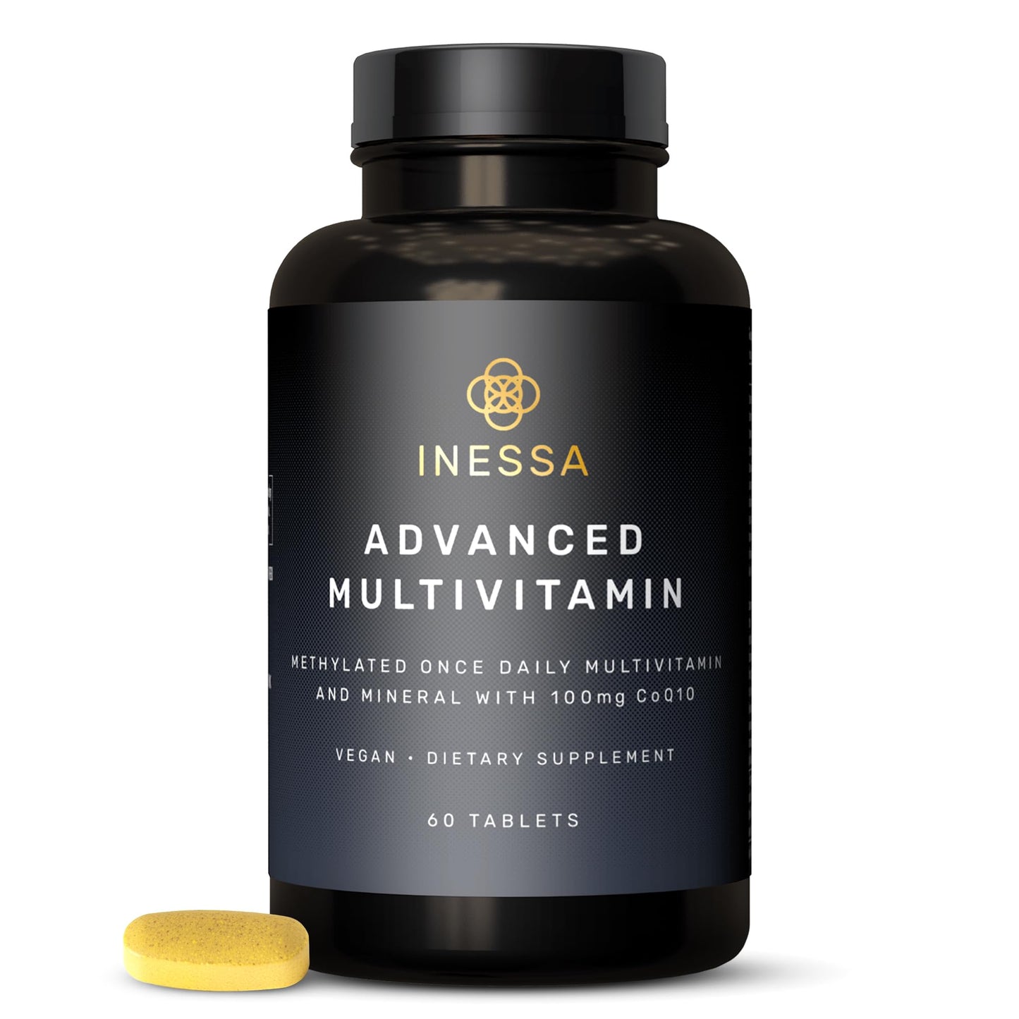 Inessa Methylated Multivitamin for Men and Women - Advanced Natural Daily Mens Multivitamins with CoQ10 100mg, Vitamins D3, K2, A, B Complex Vitamins