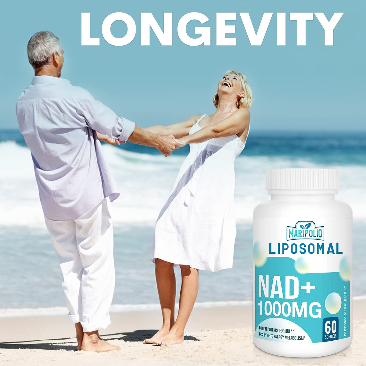 Maripolio Liposomal NAD+ 1000 mg Supplement | High Bioavailability Liposomal Delivery | Cellular Energy & Wellness Support | Pure NAD+ Dietary Supplement for Men,Women, 60 Softgels MaripolioBuy Supplements Australia