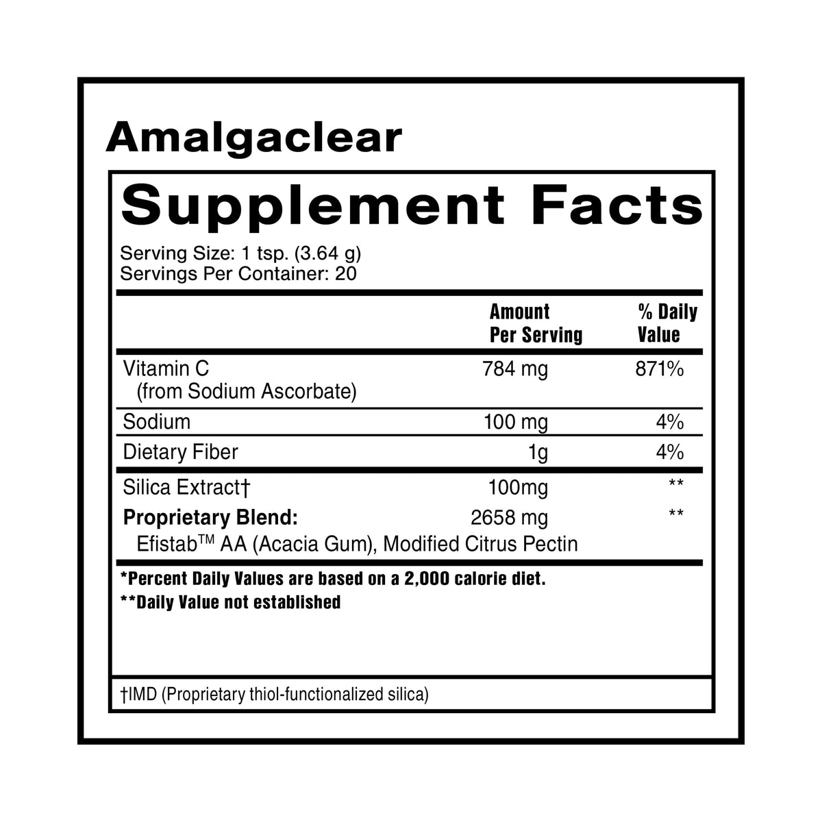 Quicksilver Scientific AmalgaClear - Detox Support with Modified Citrus Pectin & Silica Extract (73g) Quicksilver ScientificBuy Supplements Australia