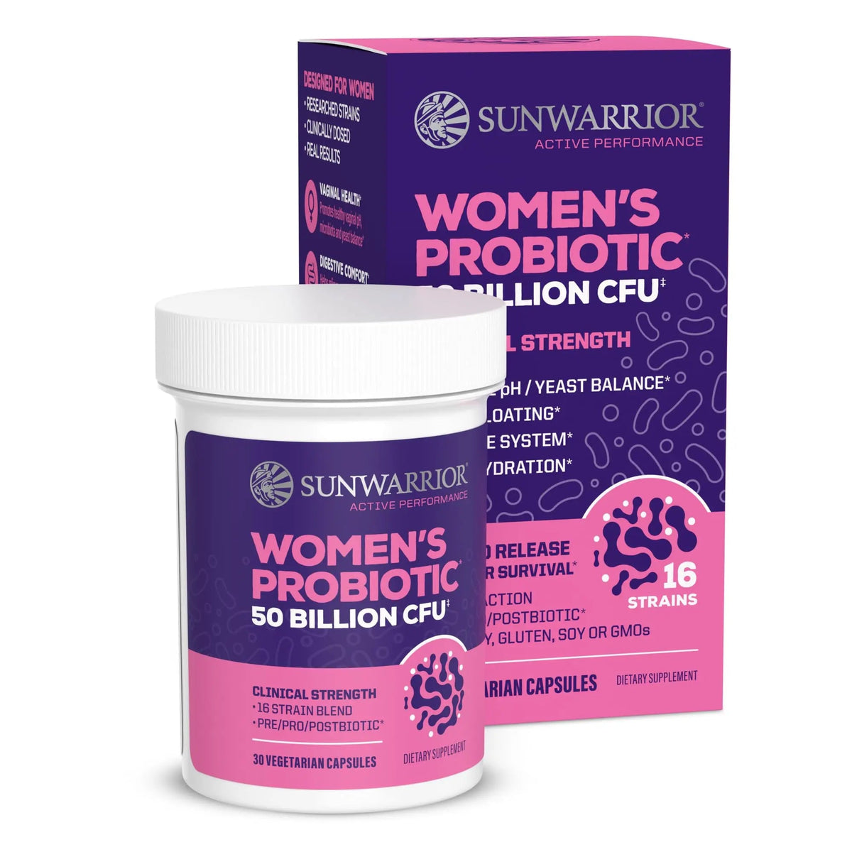 Probiotic for Gut Health 50 Billion CFU Probiotics Supplement Capsules 16 Strains Prebiotics, Postbiotics for Women Gut Immune Colon Health Energy Endurance Support Soy-Free Non-GMO 30 Capsule Serving SunwarriorBuy Supplements Australia