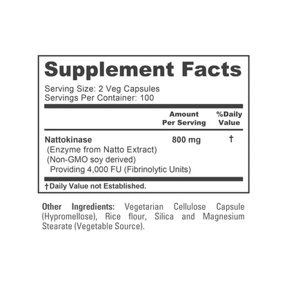 NusaPure Nattokinase 4000 FU 800mg, 200 Veggie Capsules (Vegan, Non-GMO) NusaPureBuy Supplements Australia