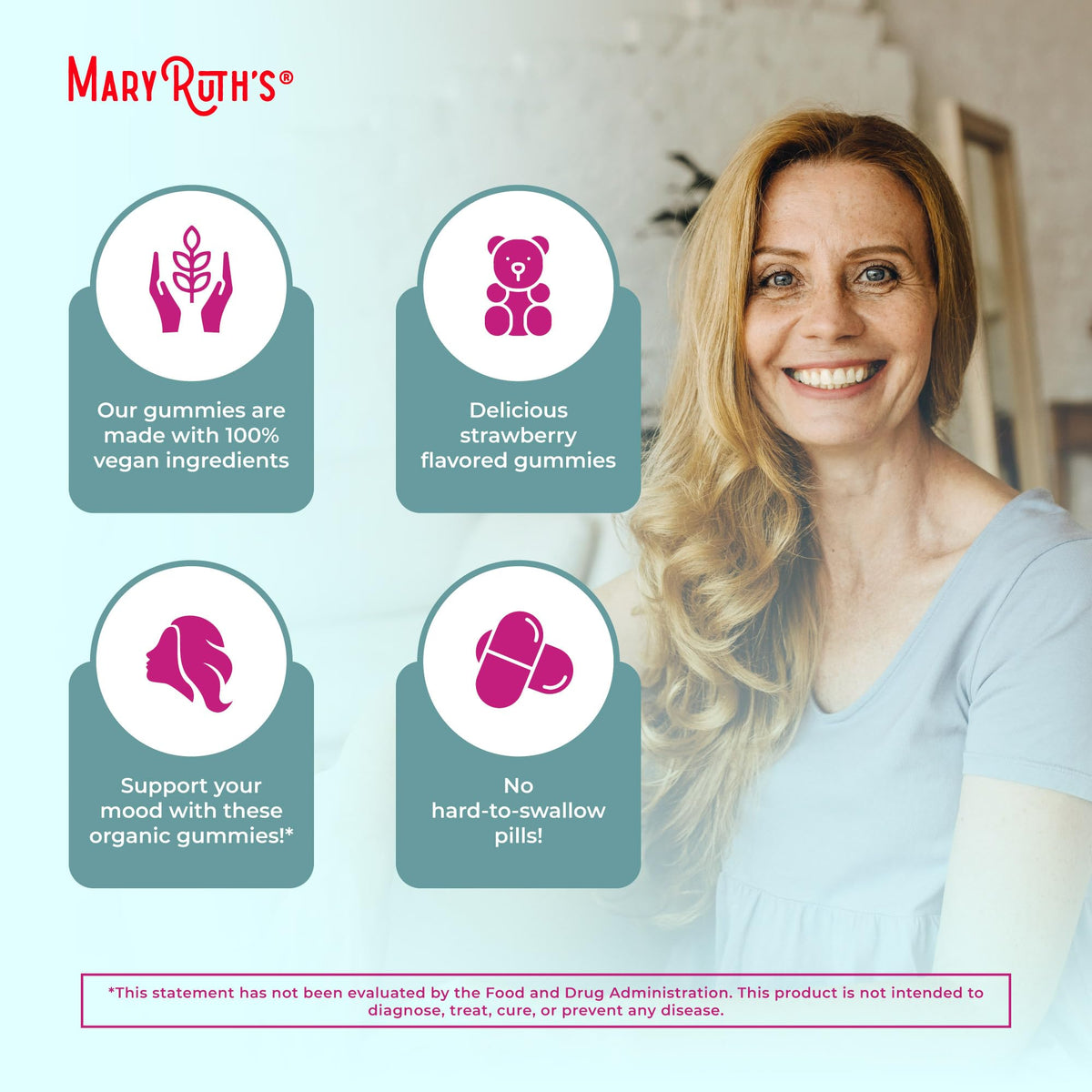 Organic Menopause Gummies by MaryRuth's | Menopause Supplements for Women | Mood Support | Hot Flash Relief | Maca Root | Black Cohosh | USDA Organic | Non-GMO | Vegan | 30 Servings MARYRUTH'SBuy Supplements Australia