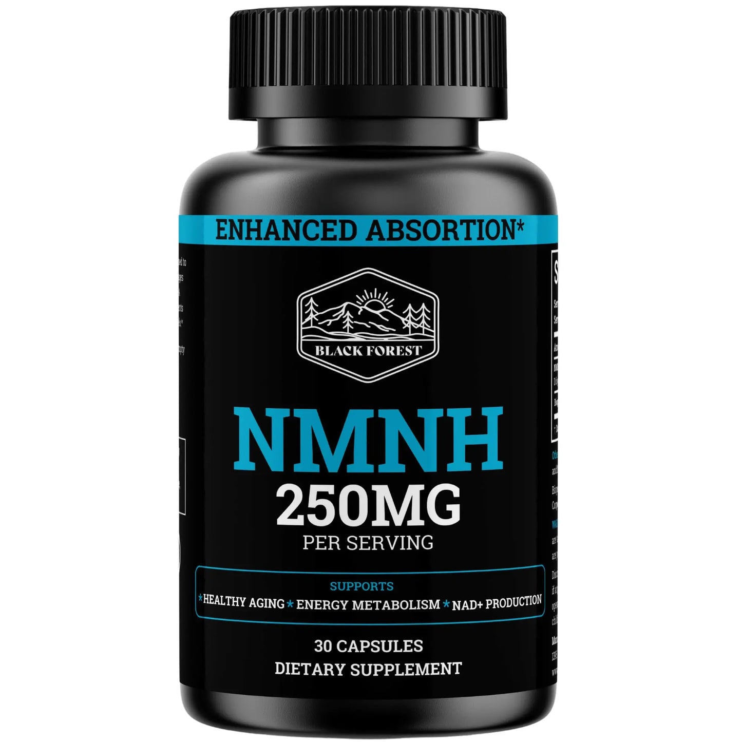 NMNH Supplement 250MG Pure Dihydro-Nicotinamide Mononucleotide (NMN Supplement Alternative with Bioperine® For 3X The Bioavailability) NAD Supplement to Boost NAD+ Levels For Anti-Aging & Energy Black ForestBuy Supplements Australia